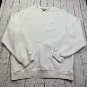 Vintage Y2K Nike Club Fleece Essential Crewneck Sweatshirt White Men’s Sz L